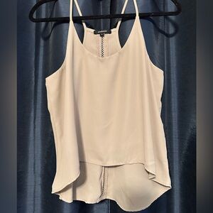 Ambiance Cream Asymmetrical Camisole Sleeveless Top